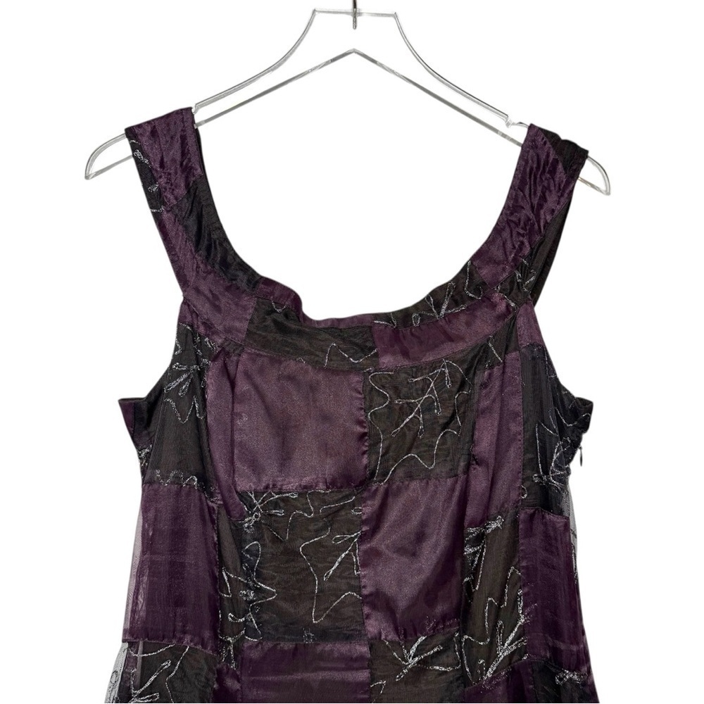 Vintage Nomads Purple Black Patchwork Fairycore Babydoll Women’s Dress L - Picture 5 of 12